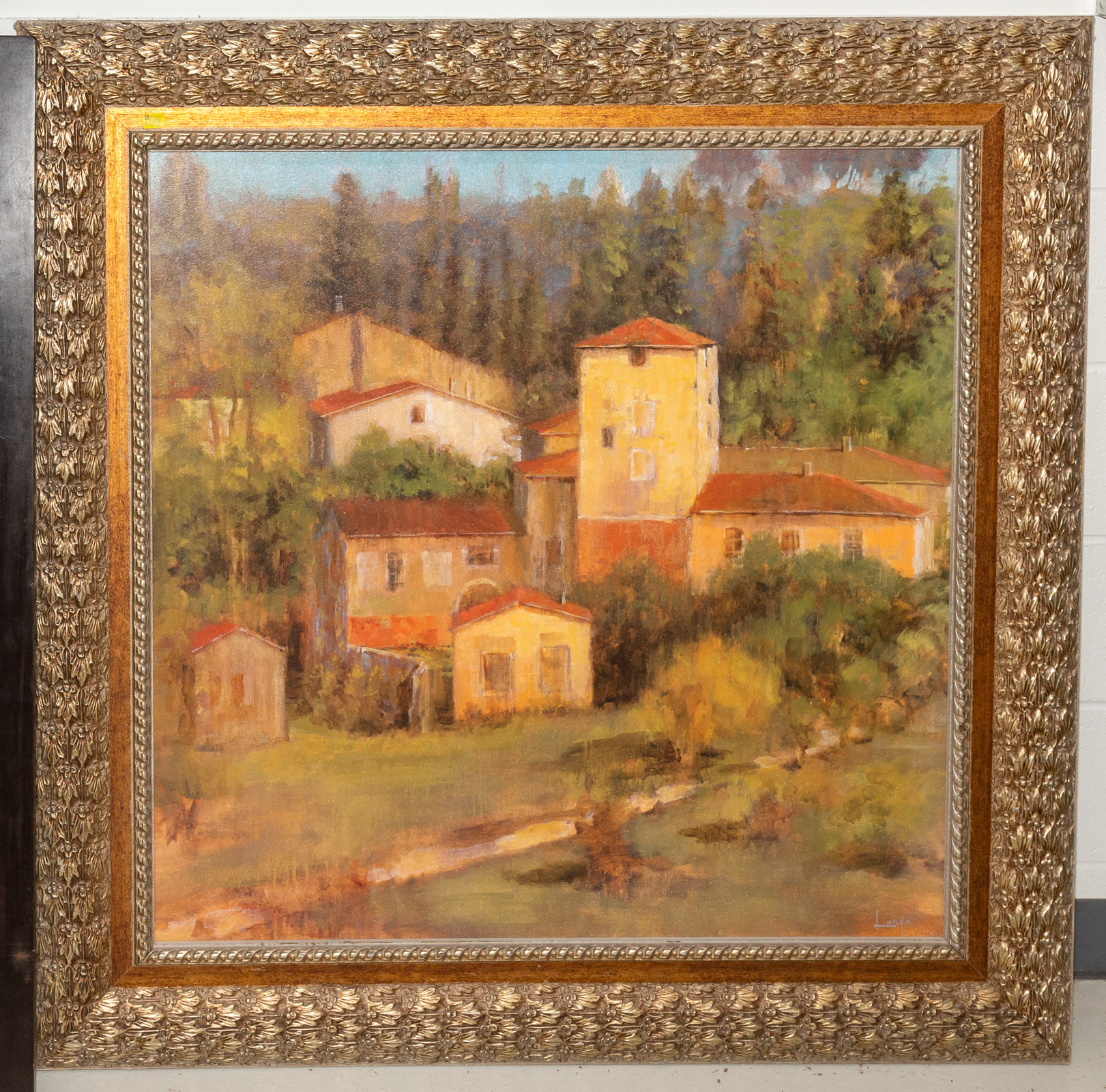 Appraisal: FRAMED ARTWORK AN ITALIAN VILLA GICLEE Modern sight size x