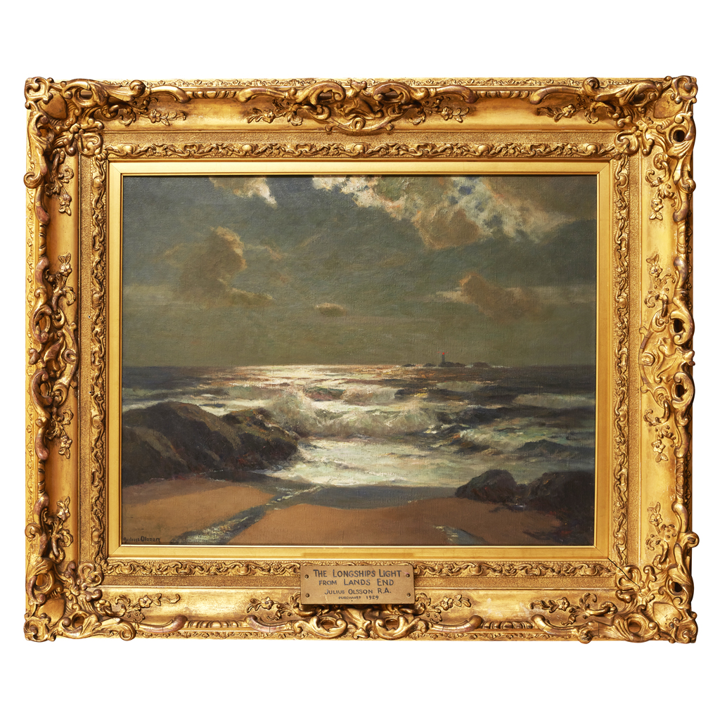 Appraisal: JULIUS OLSSON BRITISH - THE LONGSHIP'S LIGHTHOUSE FROM LAND'S END