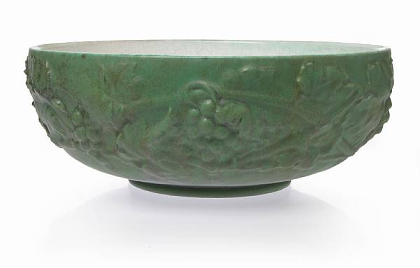 Appraisal: A fine Teco glazed earthenware punch bowl shape designed by