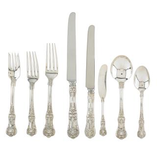 Appraisal: TIFFANY CO ENGLISH KING STERLING SILVER FLATWARE pieces dinner forks