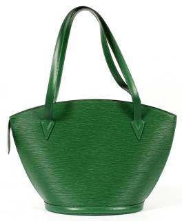 Appraisal: LOUIS VUITTON SAINT LOUIS VUITTON GREEN EPI LEATHER SAINT-JACQUES POIGNEES