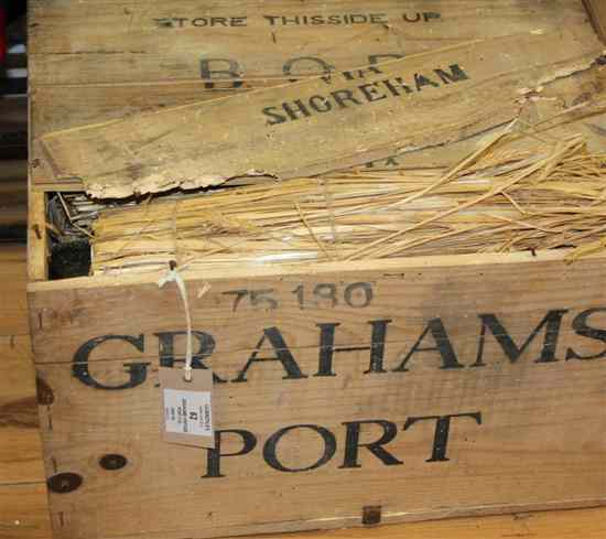 Appraisal: Twelve bottles of Grahams vintage port bottled in original straw