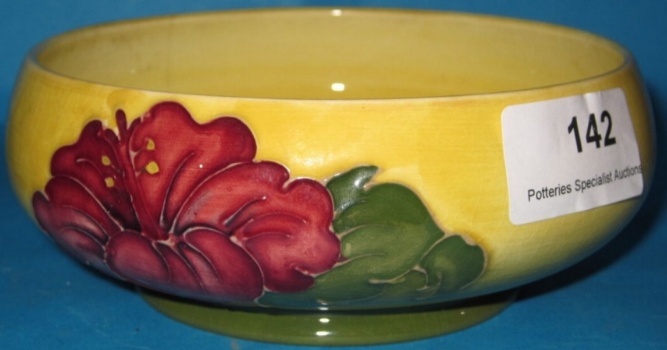 Appraisal: Moorcrodt Hibiscus Bowl Diameter cm cracked