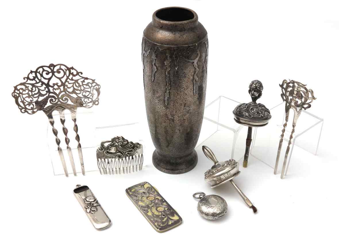 Appraisal: ESTATE COLLECTION OF ART NOUVEAU STERLING ITEMS pieces to include