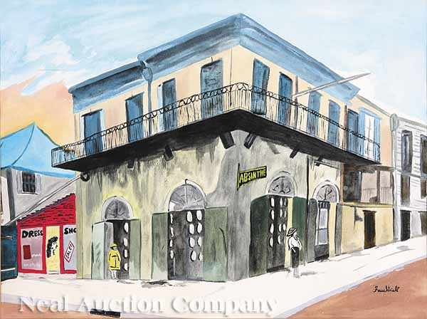 Appraisal: Julie Fruchtnicht American New Orleans th c Absinthe House watercolor