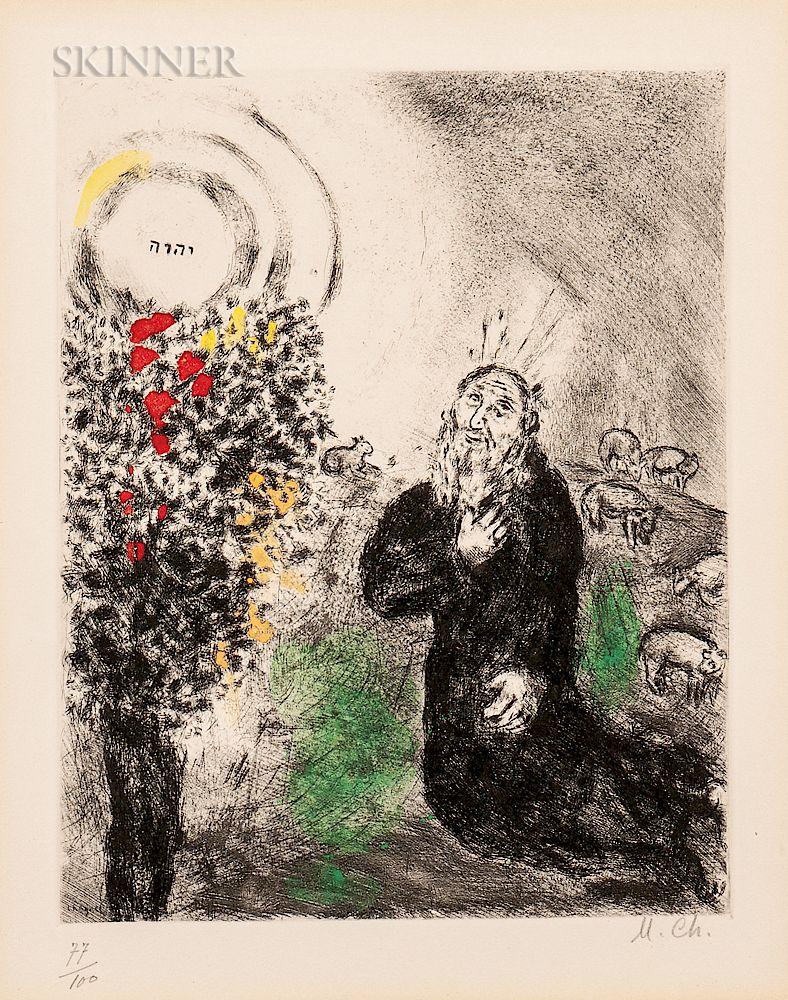 Appraisal: Marc Chagall Russian French - The Burning Bush Marc Chagall