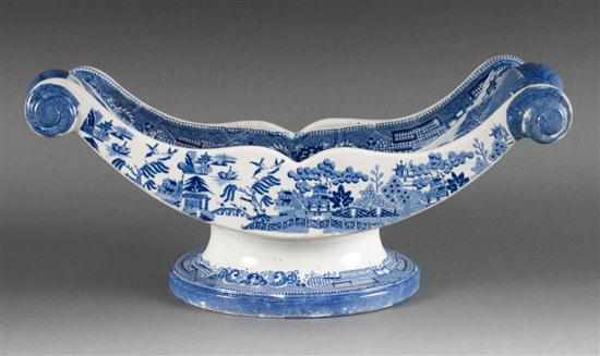 Appraisal: Ralph Clews Staffordshire blue transfer cheese sled first quarter- th