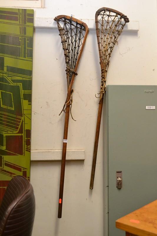 Appraisal: TWO VINTAGE LACROSSE STICKS