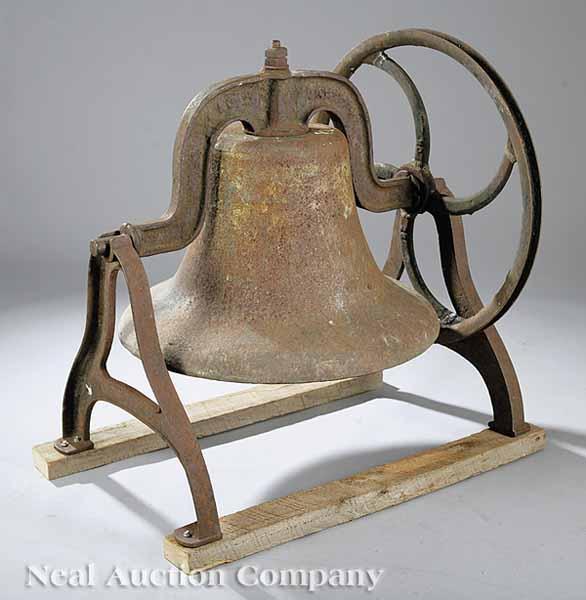 Appraisal: A Massive Antique American Cast Iron Plantation Bell marked and