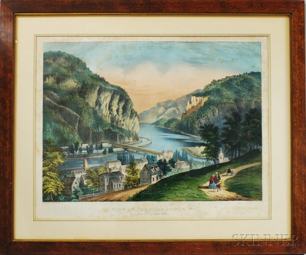 Appraisal: Currier Ives View of Harpers Ferry VA from the Potomac