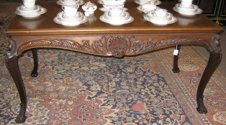 Appraisal: GEORGIAN STYLE MAHOGANY LIBRARY TABLE With rectangular molded top over