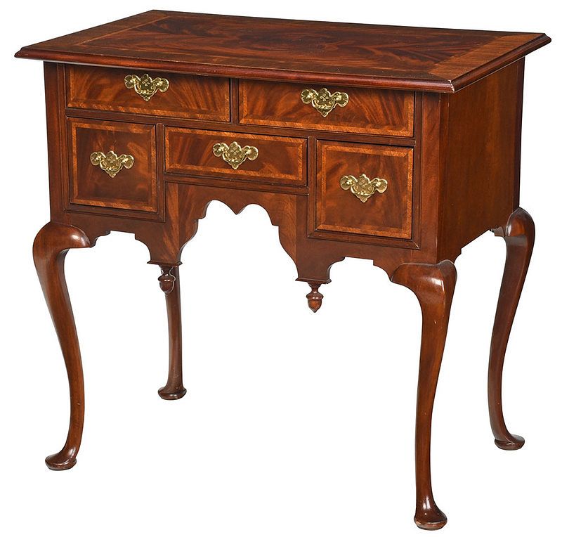 Appraisal: New England Queen Anne Style Dressing Table th century drawer