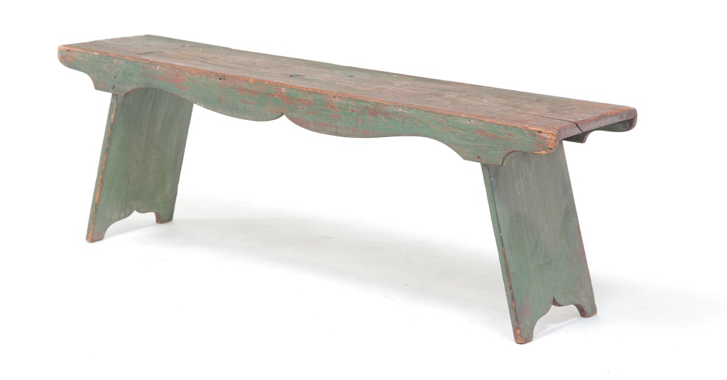 Appraisal: Third quarter- th century pine One board top scalloped front