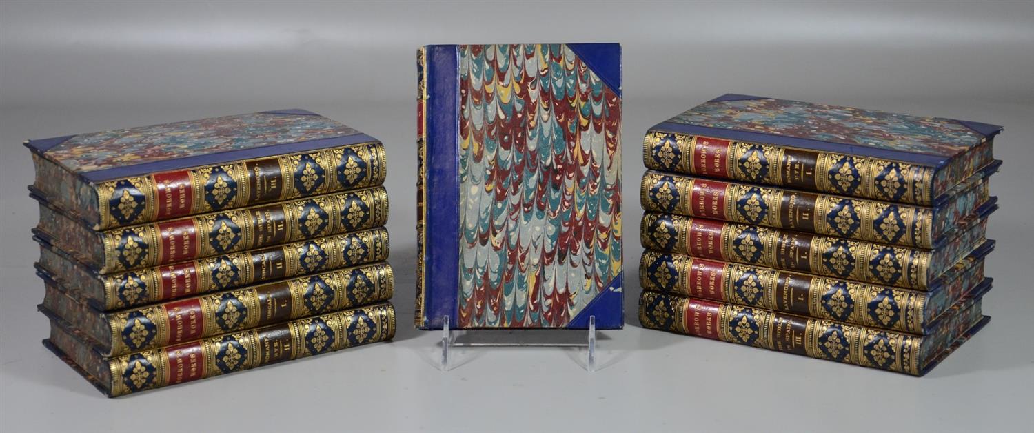 Appraisal: Borrow George Works London various dates volumes VO blue morocco