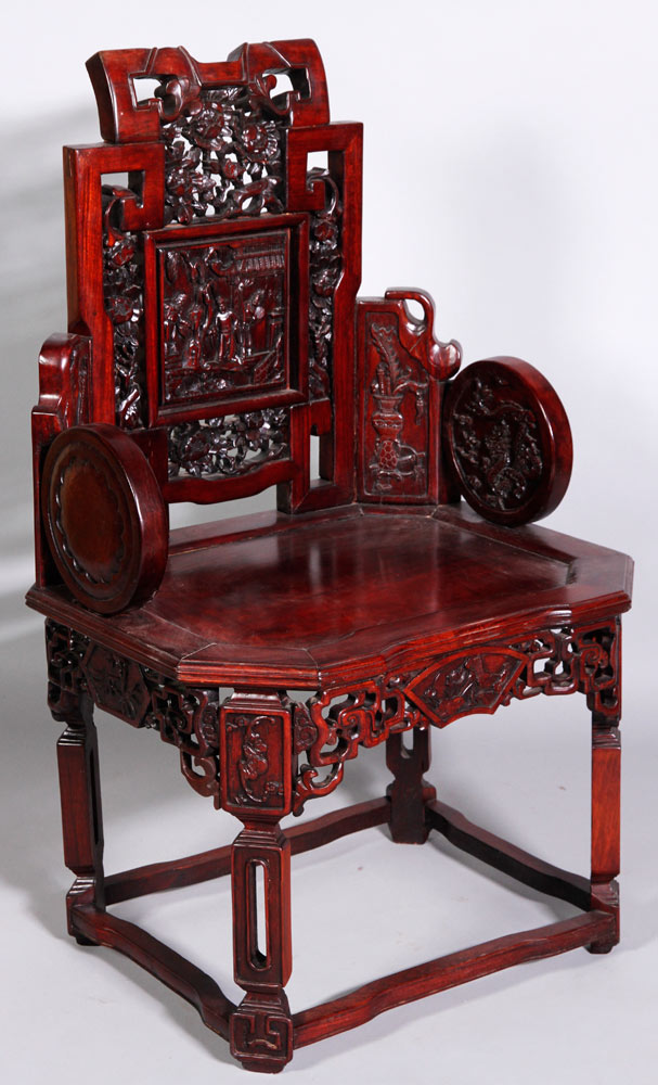 Appraisal: - Chinese th C Hardwood Chair Hardwood Chair China th