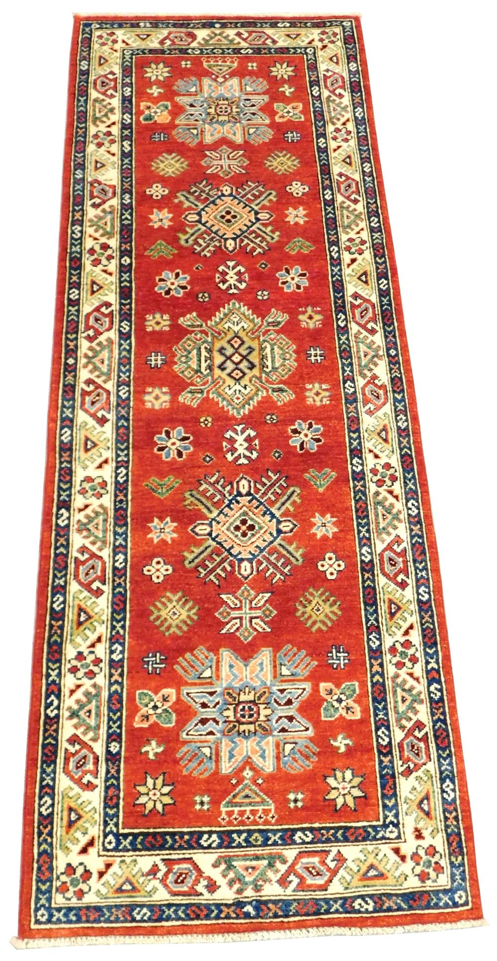 Appraisal: RUG Uzbek Kazak ' x ' red field cream primary