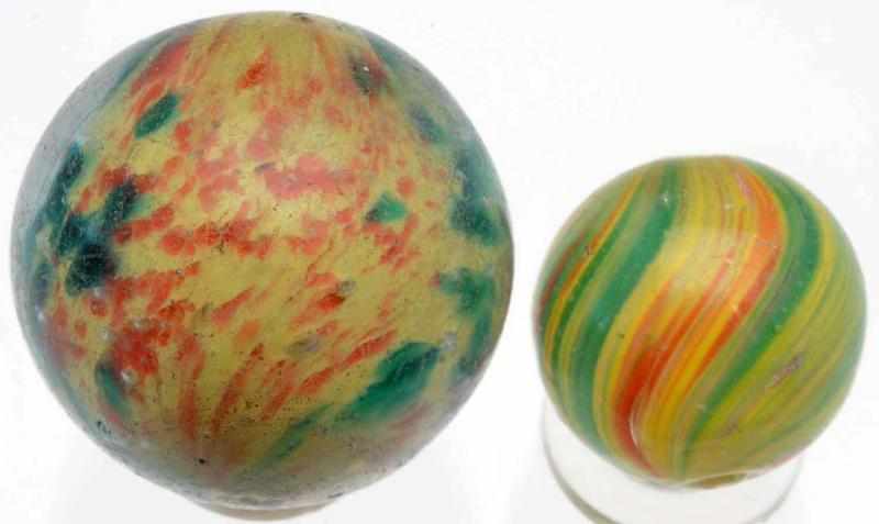 Appraisal: Lot of -Paneled Onionskin Marbles The smallest marble is a