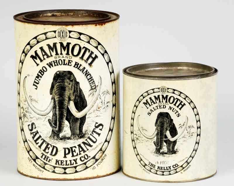 Appraisal: Lot of Mammoth Salted Peanuts Adv Tins Description Includes one