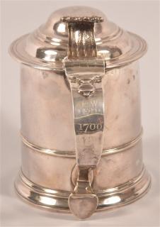 Appraisal: George I Silver Tankard by Philip Rollos II London Tapered