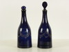 Appraisal: DECANTERS - Two cobalt blue blown glass decanters with gold