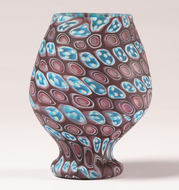 Appraisal: Fratelli Toso Murrina vase composed of horizontal bands of blue