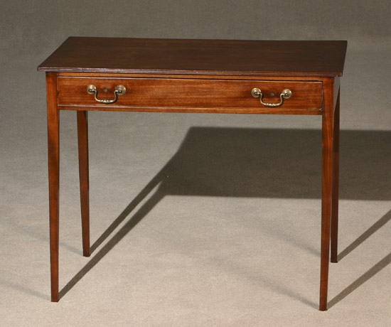 Appraisal: George III Mahogany Side Table Circa Brasses replaced drawer sides