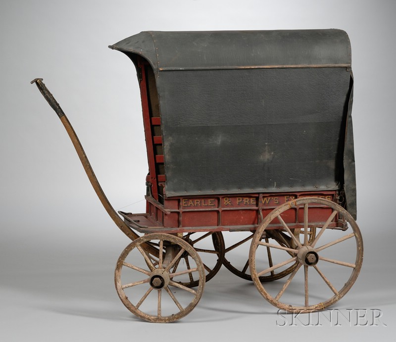 Appraisal: Earle Prew's Express Polychrome Painted Wood and Iron-mounted Child's Delivery