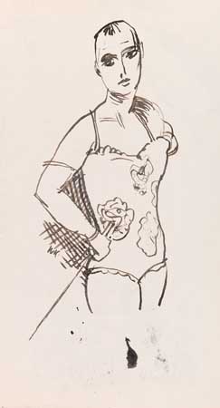 Appraisal: WALT KUHN Female Acrobat Pen and ink on cream wove