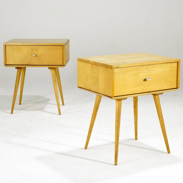 Appraisal: PAUL MCCOBB FOR WINCHENDON Pair of single drawer solid birch