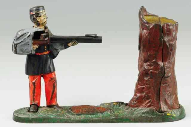 Appraisal: CREEDMOOR MECHANICAL BANK Red pants J E Stevens Co designed