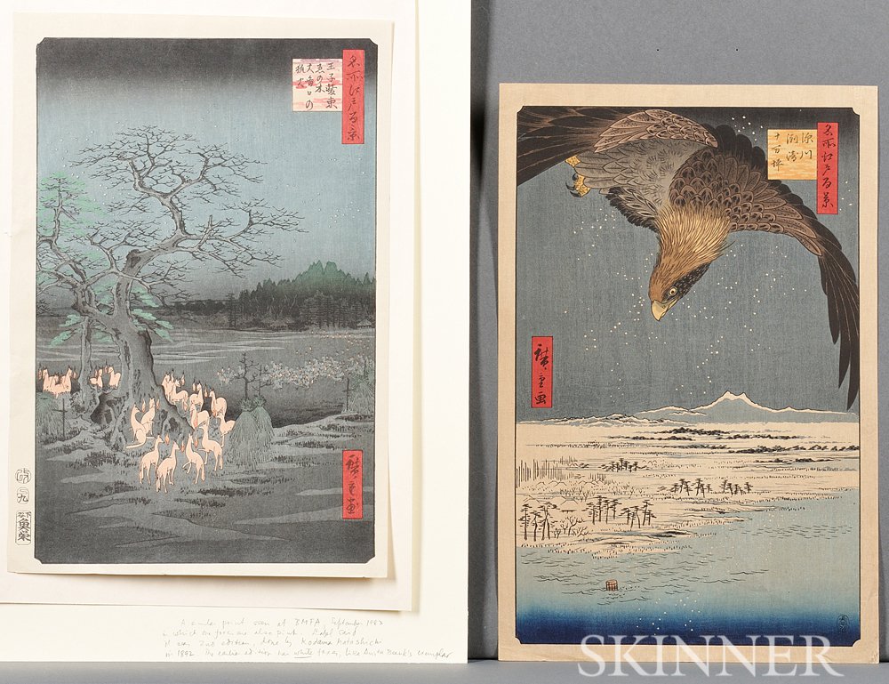 Appraisal: Two Hiroshige Woodblock Prints Japan th and th century one