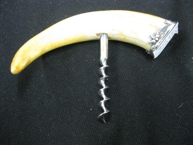 Appraisal: Victorian Sterling Tusk Corkscrew Art Nouveau floral by Manchester wide