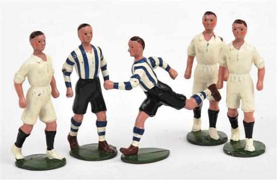 Appraisal: Five Britains Famous Football Teams Footballers all with oval bases