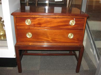 Appraisal: American mahogany two drawer chest th century Rectangular molded top