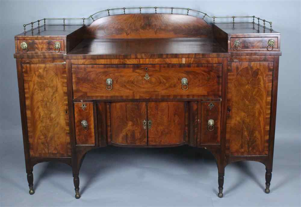 Appraisal: AMERICAN MAHOGANY SIDEBOARD MID-ATLANTIC STATES CIRCA The stepped rectangular top