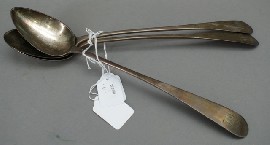 Appraisal: Three Scottish silver basting spoons by W P Cunningham Edinburgh