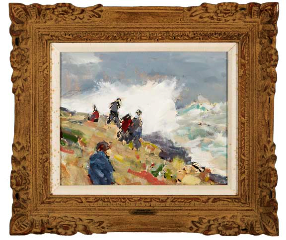 Appraisal: Jay H Connaway American - Stormy Sea Nazare Portugal oil