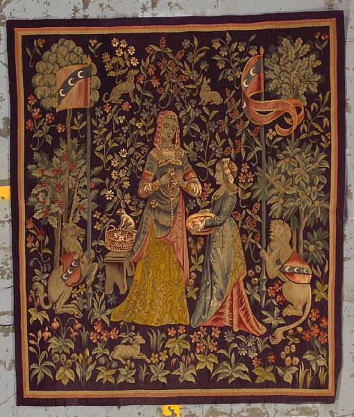 Appraisal: A French Tapestry France late th century size approximately ft