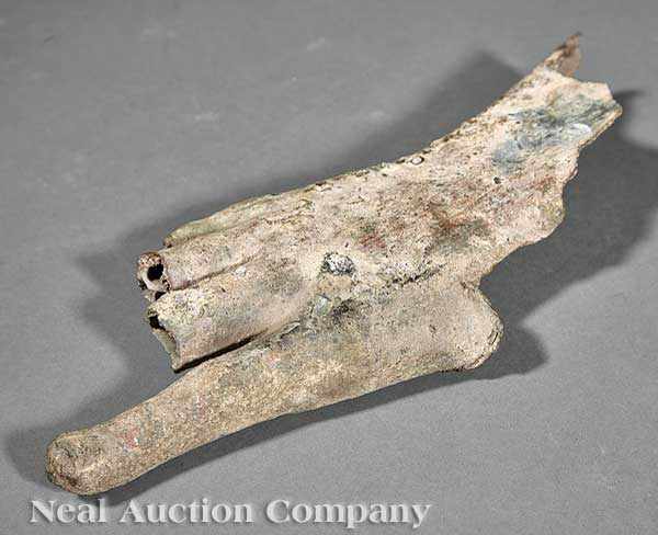 Appraisal: An Antique Southeast Asian Bronze Hand Fragment likely from a