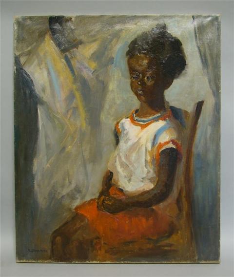 Appraisal: MICHAEL LEMMERMEYER AMERICAN TH CENTURY SEATED CHILD Oil on canvas