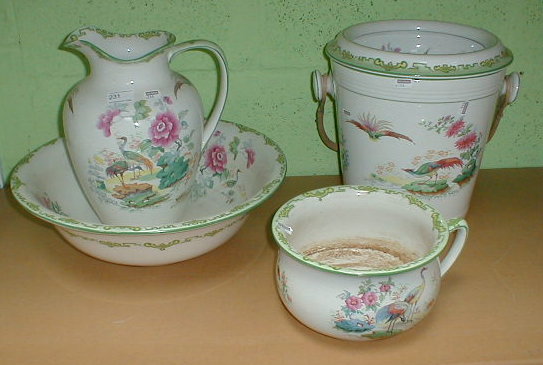 Appraisal: A toilet jug and bowl set with transfer printed Asiatic