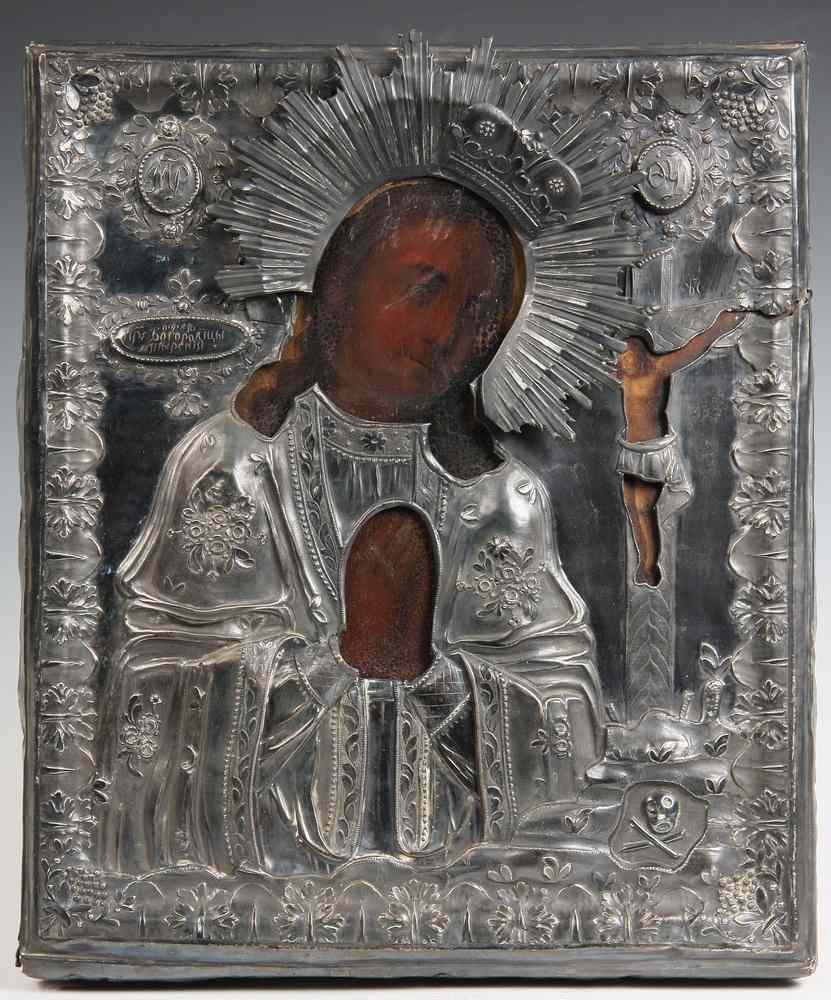 Appraisal: RUSSIAN ICON - Russian Oil on Panel Icon of Christ