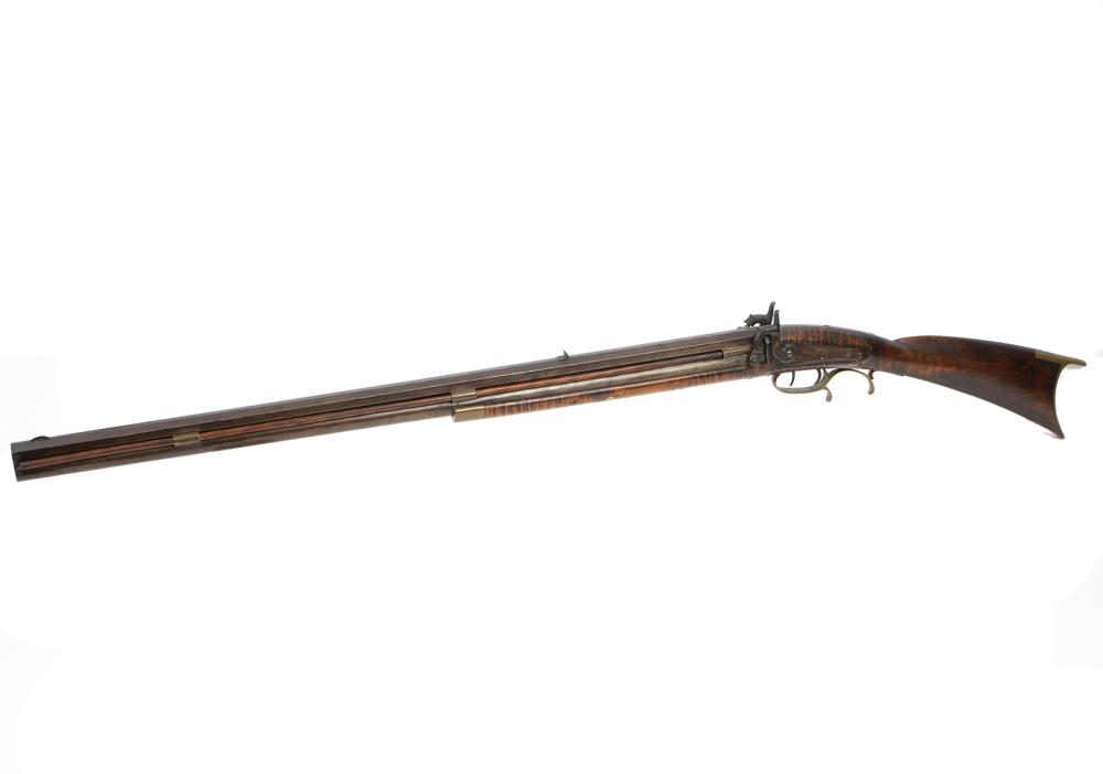 Appraisal: 'S PERCUSSION BARREL RIFLE OVER SHOTGUNThis is an unusual percussion