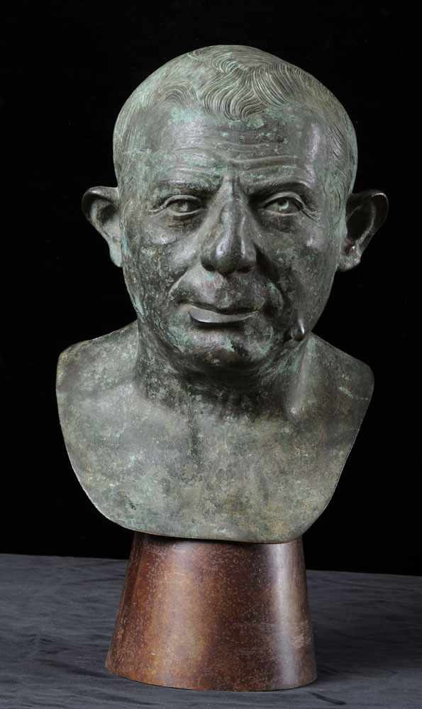 Appraisal: BRONZE COPY OF A BUST OF CAECILIUS JACUNDIS FOUND IN