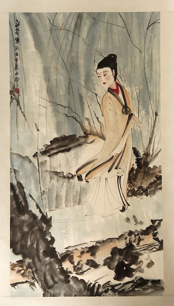 Appraisal: Chinese Scroll Painting of a Lady Fu Baoshi Chinese Scroll