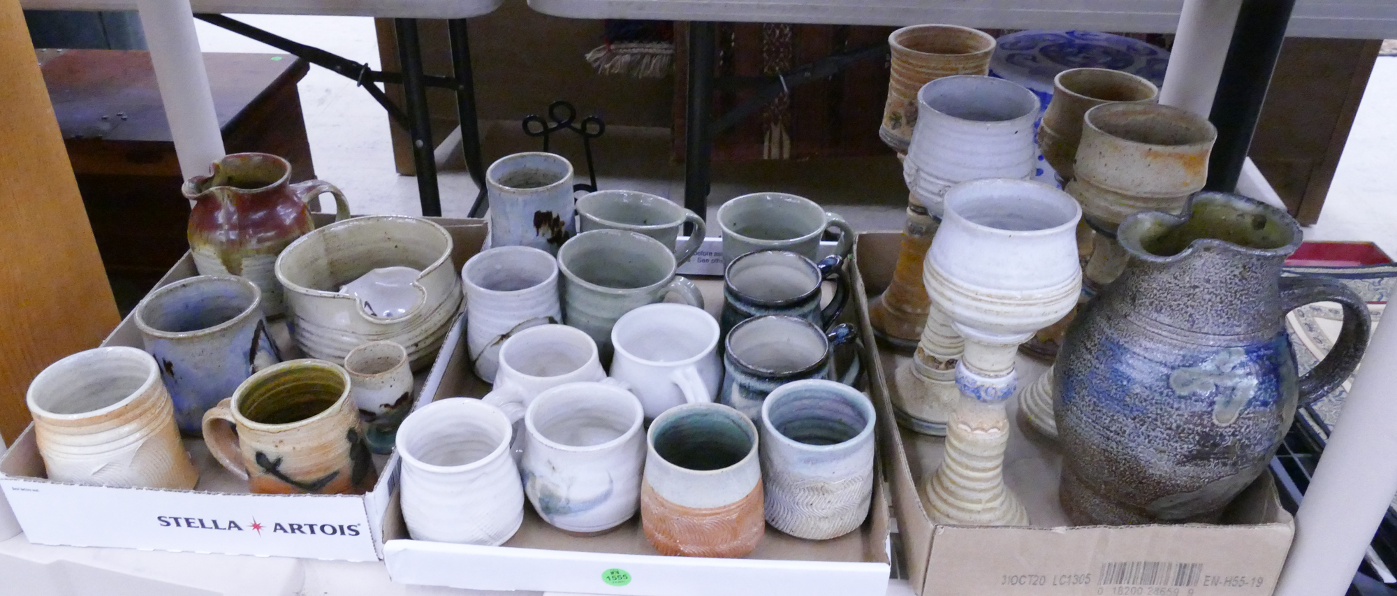 Appraisal: Boxes Studio Pottery Mugs Pitchers Etc