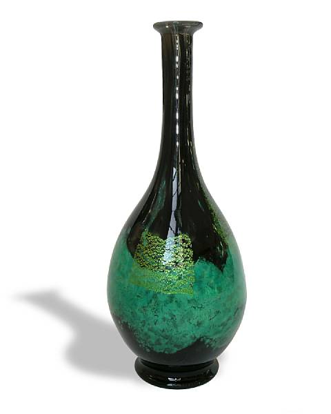 Appraisal: A Daum Nancy mottled glass bottle form vase s With