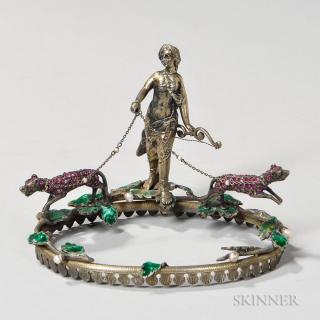 Appraisal: Viennese Silver-gilt and Enamel Ornament Austria th century unmarked the