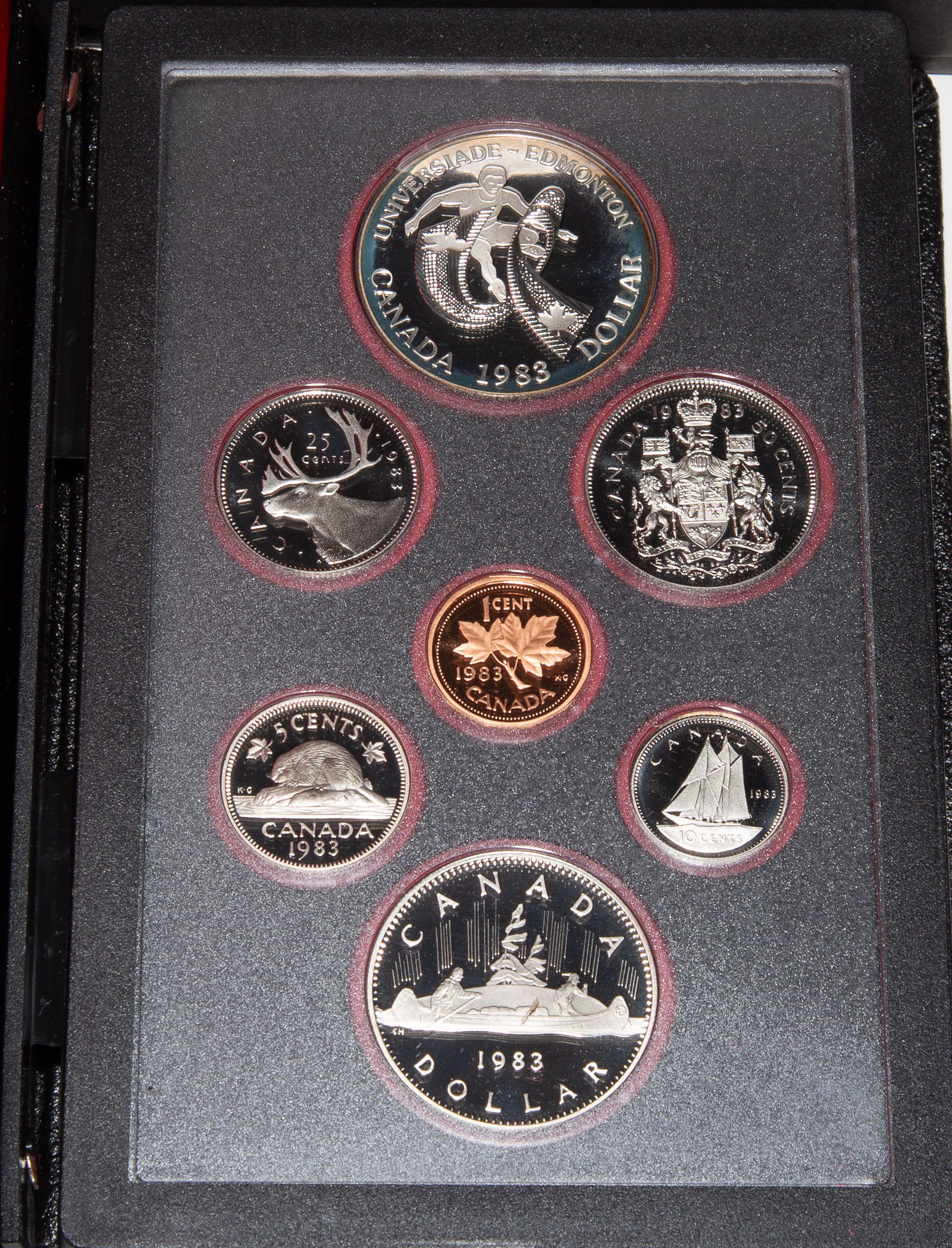 Appraisal: THREE ROYAL CANADIAN PROOF SETS These sets come in presentation