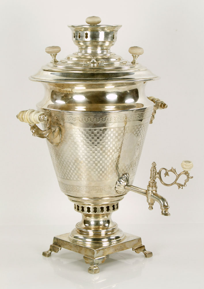 Appraisal: - Russian Silver Samovar Russian samovar silver marked for silver